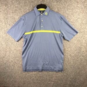 FootJoy Men's Performance Golf Polo Blue W/lime Accents Size M